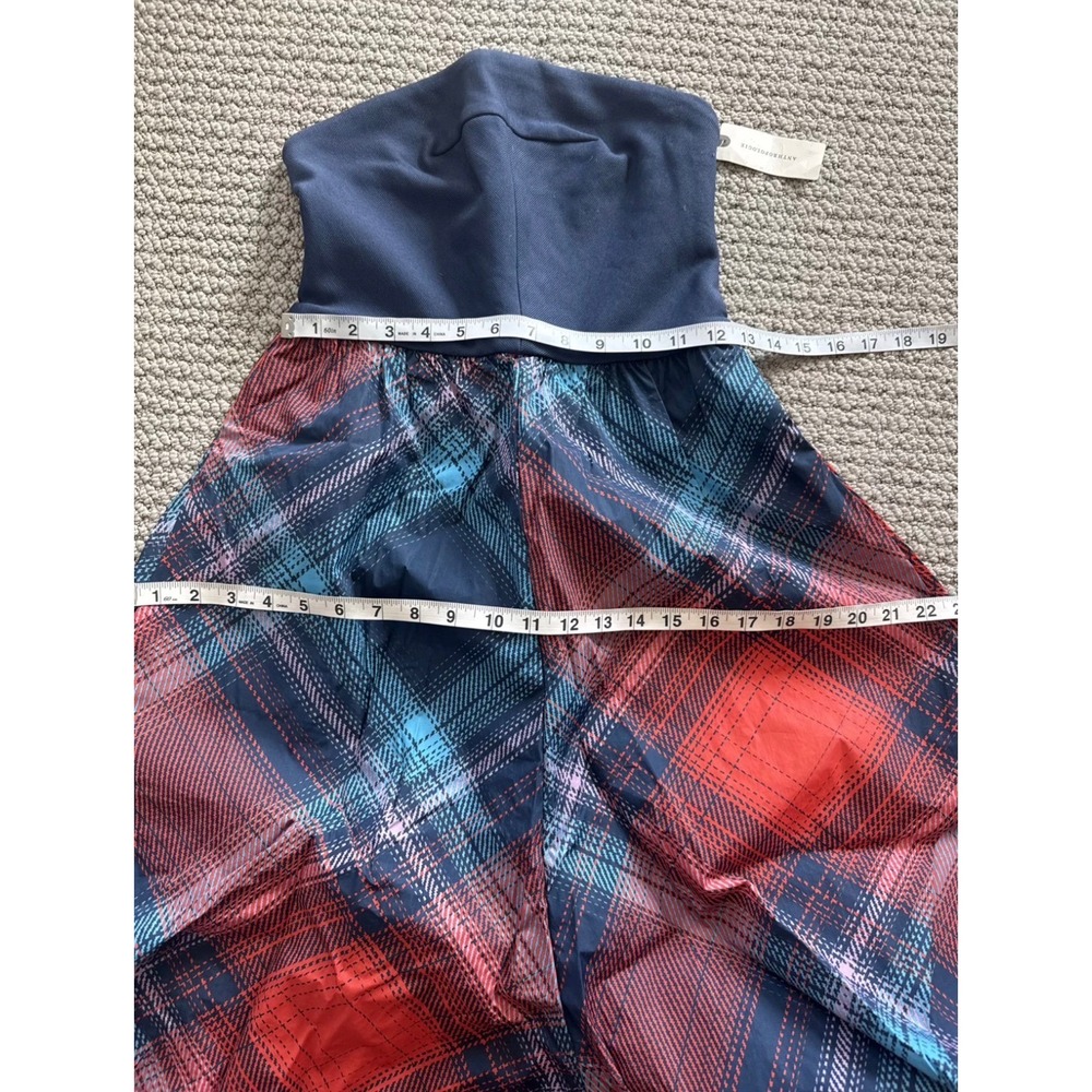 NWT Anthropolige Maeve Gathered Balloon Jumpsuit Small Plaid Parachute Barrel - Picture 8 of 8